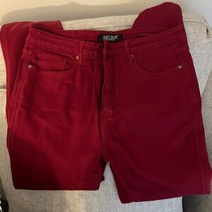 NWOT Judy Blue Size 15/32 Maroon Garment Dyed Jeans